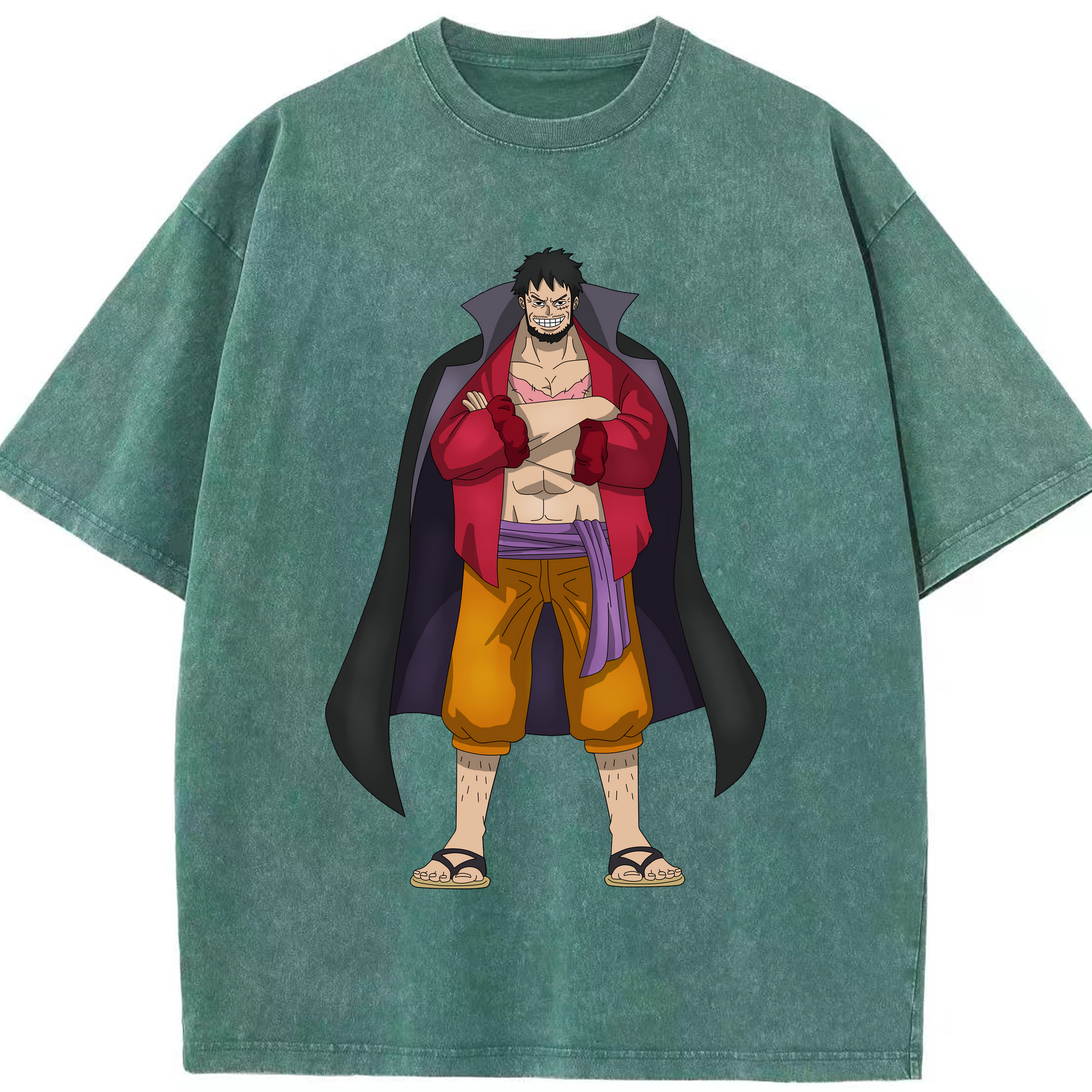 ワンピース モンキー・D・ルフィ ONE PIECE Monkey D. Luffy 綿100% ヴィンテージ風 半袖Tシャツ（フロントプリント）